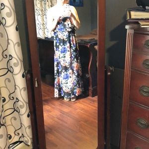 Strapless chiffon floral maxi ❤️Bundle 2 for $15❤️